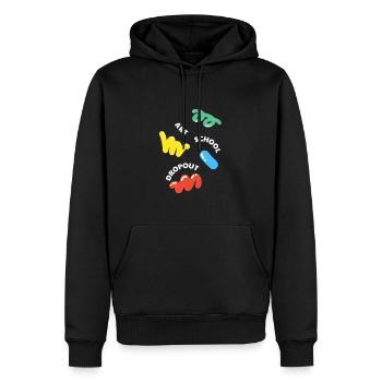 Décrochage scolaire - Sweat à capuche Premium bio Homme - noir - Devant - Nico (187cm)