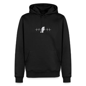 Débat philosophique Sentiment philoslothique - Sweat à capuche Premium bio Homme - noir - Devant - Nico (187cm)