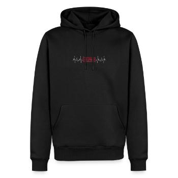 Loan Heartbeat - Agent de crédit Courtier hypothécaire - Sweat à capuche Premium bio Homme - noir - Devant - Nico (187cm)