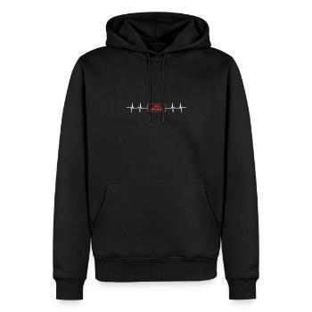 Loan Heartbeat - Agent de crédit Courtier hypothécaire - Sweat à capuche Premium bio Homme - noir - Devant - Nico (187cm)