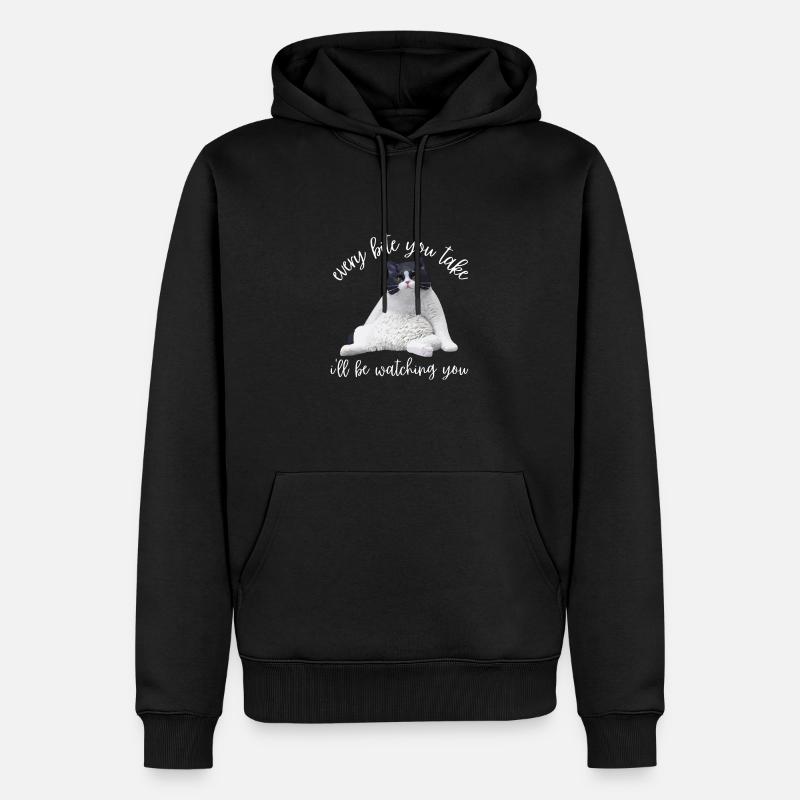 Obésité du gros chat - Sweat à capuche Premium bio Homme - noir
