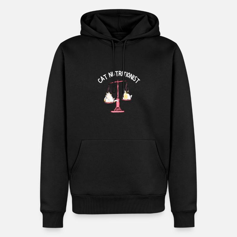 Fat Cat Obesity - Männer Premium Bio Hoodie - Schwarz