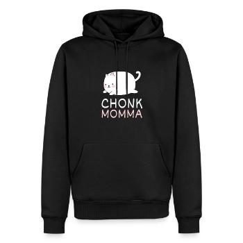 Chonk Cat Obésité - Sweat à capuche Premium bio Homme - noir - Devant - Nico (187cm)