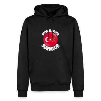 J’ai survécu à la cuillère de bois - Parenting - Sweat à capuche Premium bio Homme - noir - Devant - Nico (187cm)