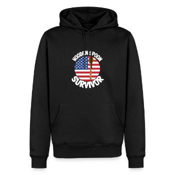 J’ai survécu à la cuillère de bois - Parenting - Sweat à capuche Premium bio Homme - noir - Devant - Nico (187cm)