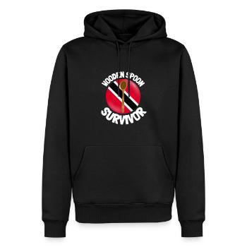 J’ai survécu à la cuillère de bois - Parenting - Sweat à capuche Premium bio Homme - noir - Devant - Nico (187cm)