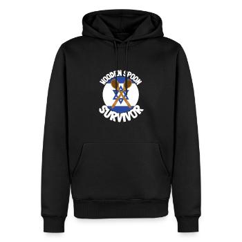 J’ai survécu à la cuillère de bois - Parenting - Sweat à capuche Premium bio Homme - noir - Devant - Nico (187cm)