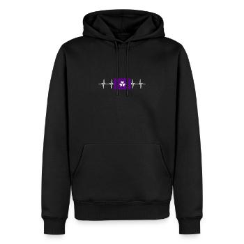Drapeau du Japon - Gunma - Sweat à capuche Premium bio Homme - noir - Devant - Nico (187cm)