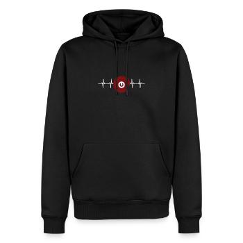 Drapeau du Japon - Kochi - Sweat à capuche Premium bio Homme - noir - Devant - Nico (187cm)