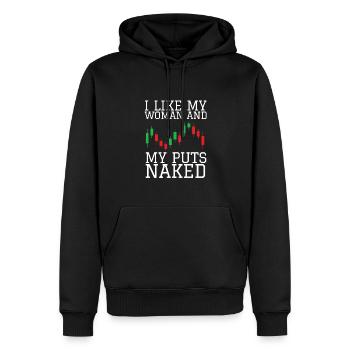 Volatility Options Trading Trader - Men’s Premium Organic Hoodie - black - Front - Nico (187cm)