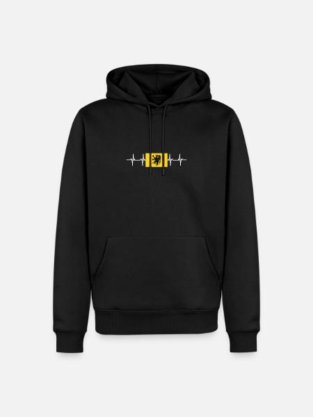 Pologne Poméranie Drapeau - Sweat à capuche Premium bio Homme - noir