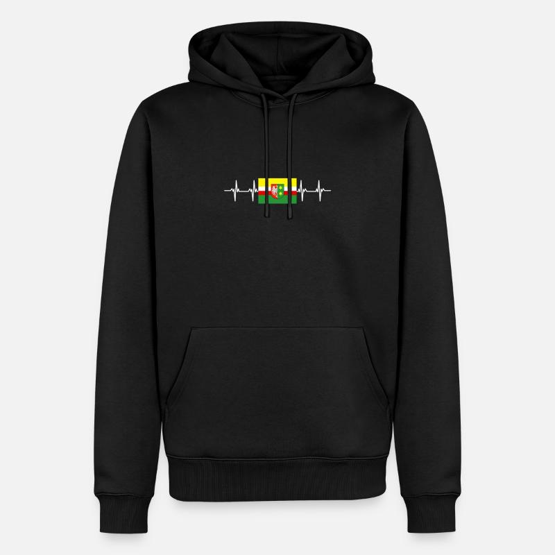Pologne Lubusz Flag - Sweat à capuche Premium bio Homme - noir