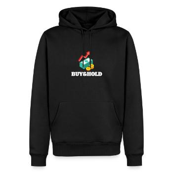 Investment Strategy Buy And Hold - Männer Premium Bio Hoodie - Schwarz - Vorne - Nico (187cm)