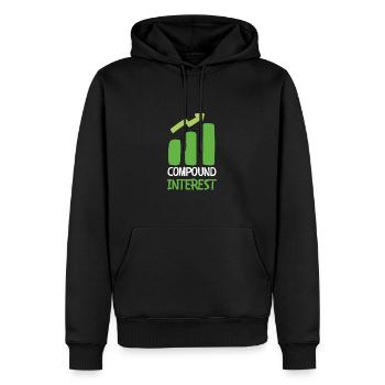 Investment Strategy Buy And Hold - Männer Premium Bio Hoodie - Schwarz - Vorne - Nico (187cm)