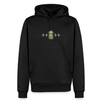 Drapeau mexicain mexicain Puebla - Sweat à capuche Premium bio Homme - noir - Devant - Nico (187cm)