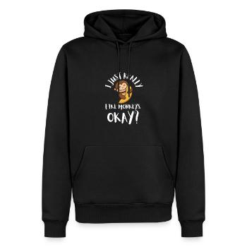 J’aime vraiment les singes ok? - Sweat à capuche Premium bio Homme - noir - Devant - Nico (187cm)