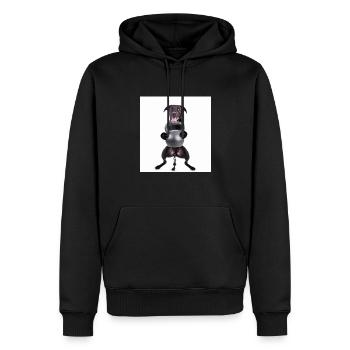 Kettlebell Workout Retro Fitness Gym - Männer Premium Bio Hoodie - Schwarz - Vorne - Nico (187cm)