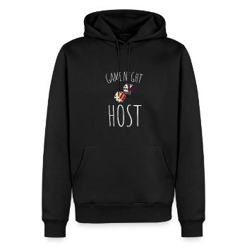 Soirée de jeu L’hôte pose une question Soirée de jeu - Sweat à capuche Premium bio Homme - noir - Devant - Nico (187cm)