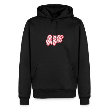 Soirée de jeu L’hôte pose une question Soirée de jeu - Sweat à capuche Premium bio Homme - noir - Devant - Nico (187cm)
