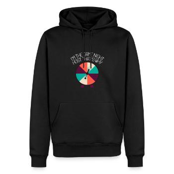Soirée de jeu L’hôte pose une question Soirée de jeu - Sweat à capuche Premium bio Homme - noir - Devant - Nico (187cm)
