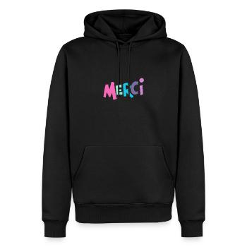 Oui Oui Merci - Männer Premium Bio Hoodie - Schwarz - Vorne - Nico (187cm)