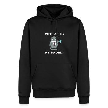 Sesame Bagel New York Jewish Deli - Sweat à capuche Premium bio Homme - noir - Devant - Nico (187cm)