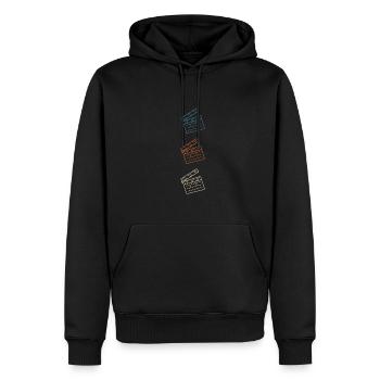 Vintage Film Clapper Director Musical Actor - Men’s Premium Organic Hoodie - black - Front - Nico (187cm)
