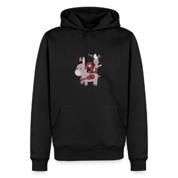 Musiciens de la ville de Brême - Sweat à capuche Premium bio Homme - noir - Devant - Nico (187cm)