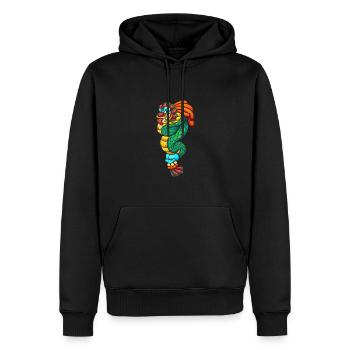 Aztec Calendar - Quetzalcoatl - Männer Premium Bio Hoodie - Schwarz - Vorne - Nico (187cm)