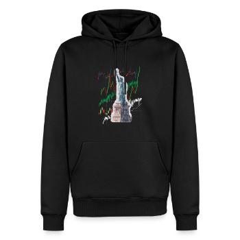 NY Stock Exchange Bull - Männer Premium Bio Hoodie - Schwarz - Vorne - Nico (187cm)