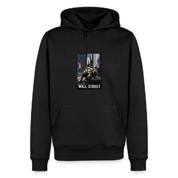 NY Stock Exchange Bull - Männer Premium Bio Hoodie - Schwarz - Vorne - Nico (187cm)