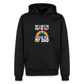 My Aunt Is Definitely Cooler Than My Dad - Men’s Premium Organic Hoodie - black - Front - Nico (187cm)