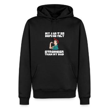 My Aunt Is Definitely Cooler Than My Dad - Men’s Premium Organic Hoodie - black - Front - Nico (187cm)
