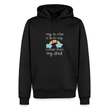 My Aunt Is Definitely Cooler Than My Dad - Men’s Premium Organic Hoodie - black - Front - Nico (187cm)