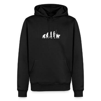 Trou de fesse de chat - Sweat à capuche Premium bio Homme - noir - Devant - Nico (187cm)