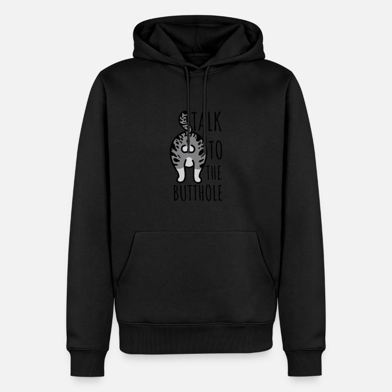 Cat Butthole - Männer Premium Bio Hoodie - Schwarz