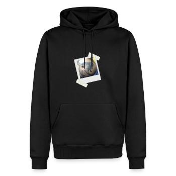 Trou de fesse de chat - Sweat à capuche Premium bio Homme - noir - Devant - Nico (187cm)