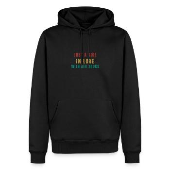 Reading For Girls - Juste une fille amoureuse d’elle - Sweat à capuche Premium bio Homme - noir - Devant - Nico (187cm)