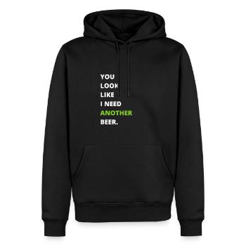 Funny Drinking - You look like I need another beer - Männer Premium Bio Hoodie - Schwarz - Vorne - Nico (187cm)