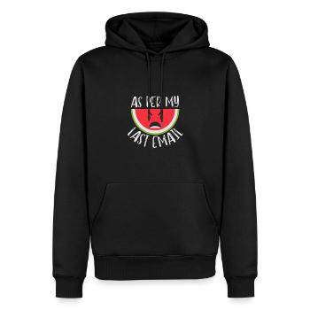 Bureau sarcastique - Par mon dernier e-mail - Sweat à capuche Premium bio Homme - noir - Devant - Nico (187cm)