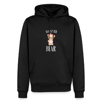 Frères et sœurs - Je suis la grande sœur ours - Sweat à capuche Premium bio Homme - noir - Devant - Nico (187cm)