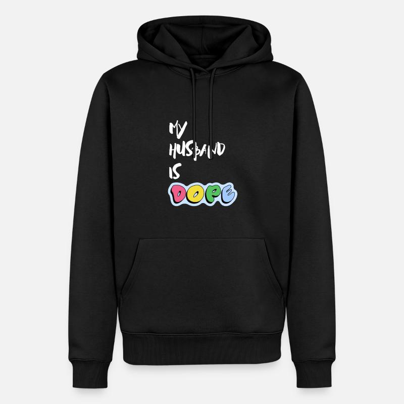 Mariage - Mon mari est - Sweat à capuche Premium bio Homme - noir