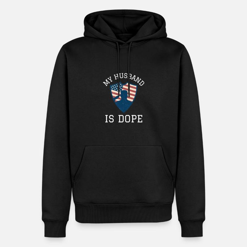 Mariage - Mon mari est - Sweat à capuche Premium bio Homme - noir