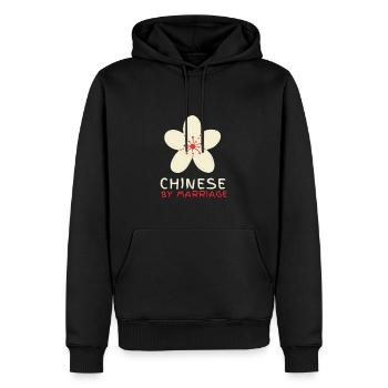 Italia - Italien par mariage - Sweat à capuche Premium bio Homme - noir - Devant - Nico (187cm)