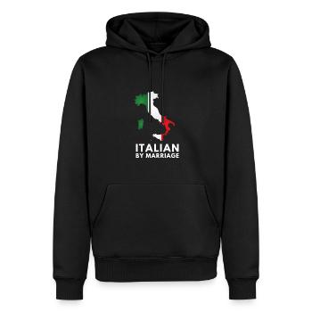 Italia - Italien par mariage - Sweat à capuche Premium bio Homme - noir - Devant - Nico (187cm)