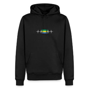 African Flag - Gabon - Männer Premium Bio Hoodie - Schwarz - Vorne - Nico (187cm)