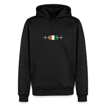 Drapeau africain - Côte d’Ivoire - Sweat à capuche Premium bio Homme - noir - Devant - Nico (187cm)