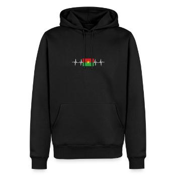 Drapeau de l’Afrique - Burkina Faso - Sweat à capuche Premium bio Homme - noir - Devant - Nico (187cm)