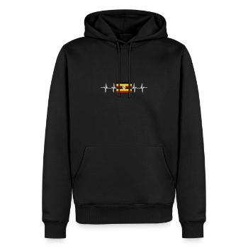African Flag - Uganda - Männer Premium Bio Hoodie - Schwarz - Vorne - Nico (187cm)