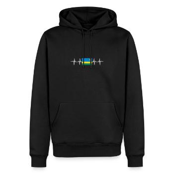 African Flag - Rwanda - Männer Premium Bio Hoodie - Schwarz - Vorne - Nico (187cm)